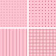 set of 4 background patterns in pale pink