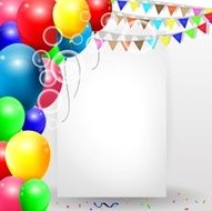 Birthday background with colorful balloons N3