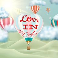 Heart shaped air balloon EPS 10