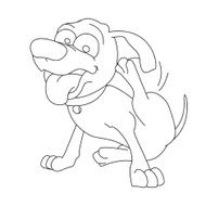 Dog for coloring book page