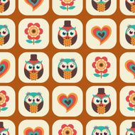 seamless owls cartoon background design