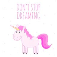 Cute hand drawn unicorn with text