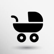 baby stroller icon maternity wheel illustration born pram N7