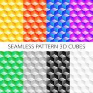 Isometric cubes set Vector elements games Seamless pattern N2