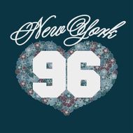 Numbers on a floral heart