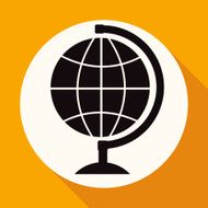 Icon Hand drawn earth on white circle with