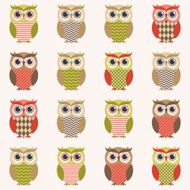 seamless owl birds pattern