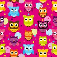 Seamless and Tileable Vector Owl Background Pattern N2