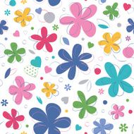 colorful hearts and flowers pattern