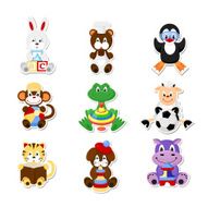 Animal baby toys icons