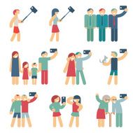 Selfie figures of people