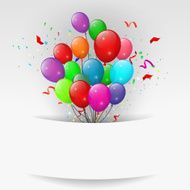 Balloons with confetti happy birthday banner