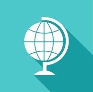 Icon Hand drawn earth with a long shadow N2