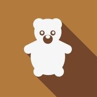 Icon Teddy Bear Toy with a long shadow