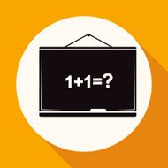 school board icon on white circle with a long shadow