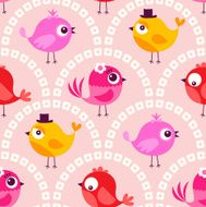 seamless birds cartoon background design