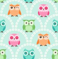 seamless owls cartoon background design N4