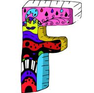 hand drawn alphabet doodle N18