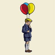 child with baloons