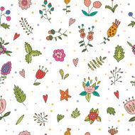 Hand drawn seamless floral pattern