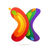 X letter volume colorful logo with splash