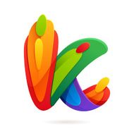 K letter volume colorful logo with splash