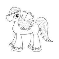 Sly fairy foal with wings coloring book page