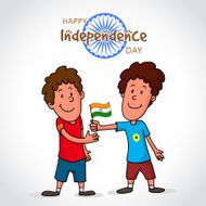 Cute boys with flag for Indian Independence Day