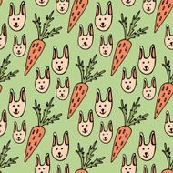Funny cartoon seamless pattern for children or easter background