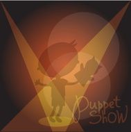 Illustration small kids with hand puppet toy Vector N2