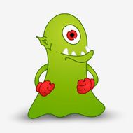 Green Monster on a white background with shadow