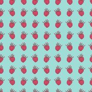 Bright retro seamless pattern with berries Raspberries