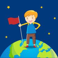 Kid standing on the earth
