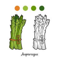 Coloring book fruits and vegetables (asparagus)