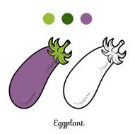 Coloring book fruits and vegetables (eggplant)