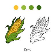 Coloring book fruits and vegetables (corn) N2