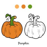 Coloring book fruits and vegetables (pumpkin)