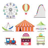 Park icons set in flat style