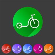 kick bike scooter flat icon web sign symbol logo label