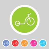 kick bike scooter flat icon web sign symbol logo label N3