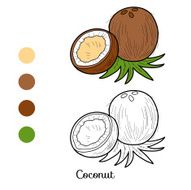 Coloring book fruits and vegetables (coconut) N2