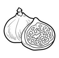 Coloring book fruits and vegetables (figs)