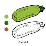 Coloring book fruits and vegetables (zucchini) N2