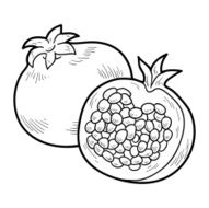 Coloring book fruits and vegetables (pomegranate)