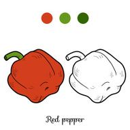 Coloring book fruits and vegetables (pepper) N3