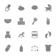 Baby silhouette icons set