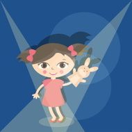Illustration small kids with hand puppet toy Vector N15