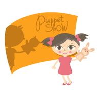 Illustration small kids with hand puppet toy Vector N17