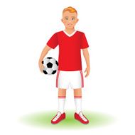 Full length Kid portrait in sportswear holding soccer ball N2
