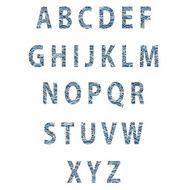 Sketch textured font Vector N2